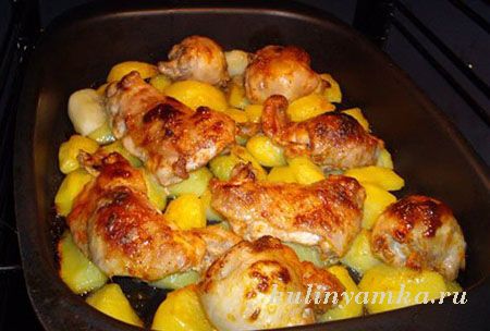 курица с картофелем в духовке рецепт