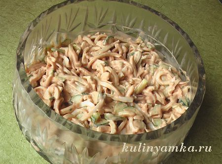 рецепт кальмарного салата с майонезным соусом