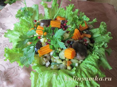 рецепт салата из овощей и грибов
