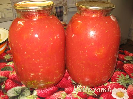 заготовка помидор в своем соку