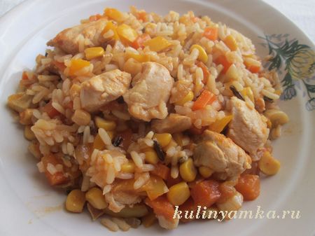 как приготовить рис с овощами и курицей