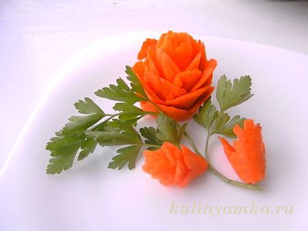 украшение блюд морковью