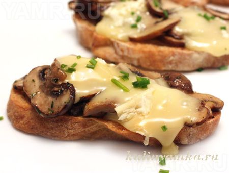 рецепт бутербродов с грибами и сыром